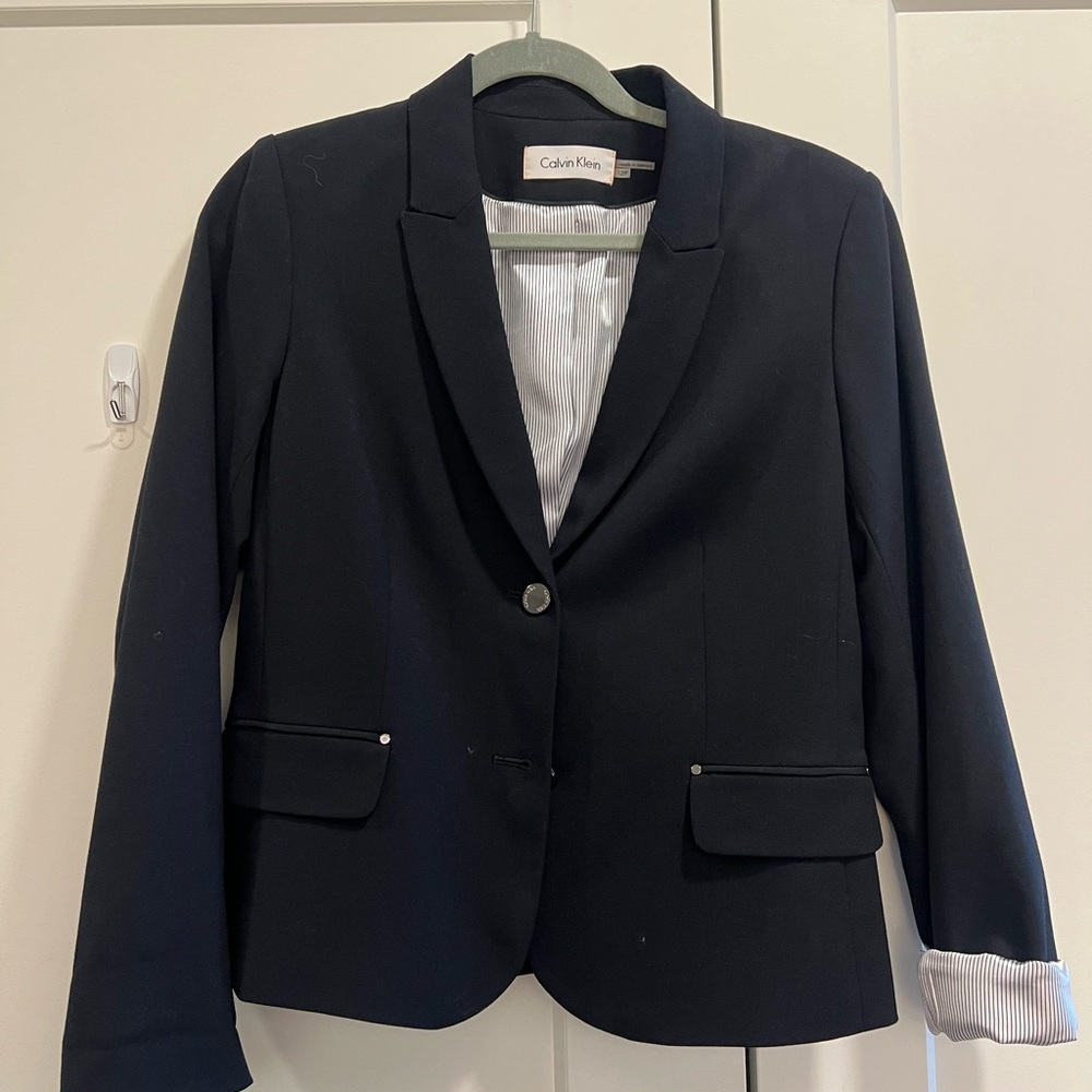 Navy Blue w/ pinstripe lining suit jacket